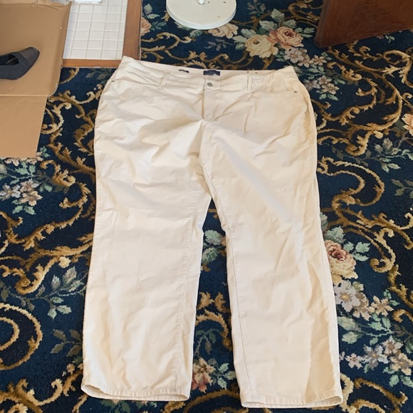 Talbots Ivory Straight Leg Pants - Picture 3 of 8